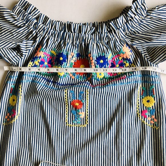 Bobbi Rocco Flower Embroidered Off-Shoulder Dress Size Small‎ - Picture 7 of 8